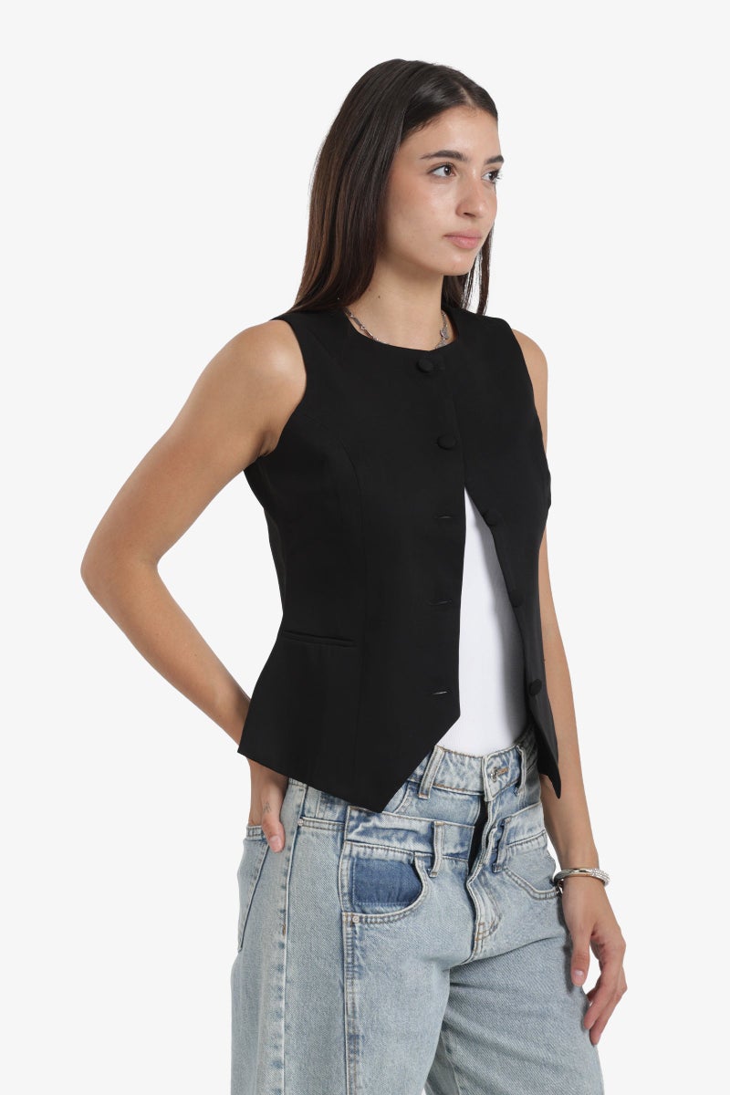Clue Asymmetric Voile Vest - Image 2